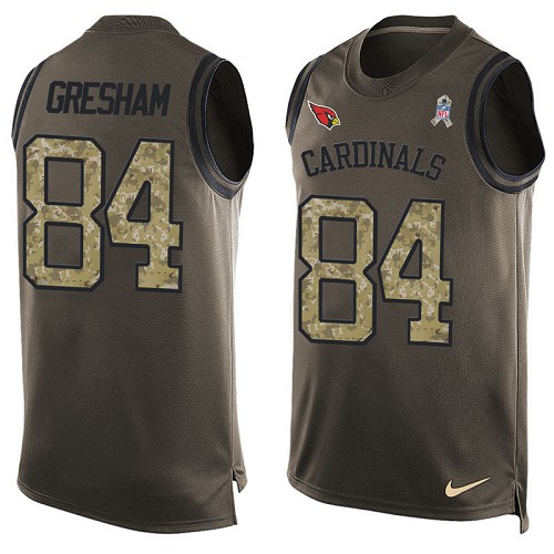 Men's Limited Jermaine Gresham Nike Jersey Green - #84 Salute to Service Tank Top NFL Arizona Cardinals